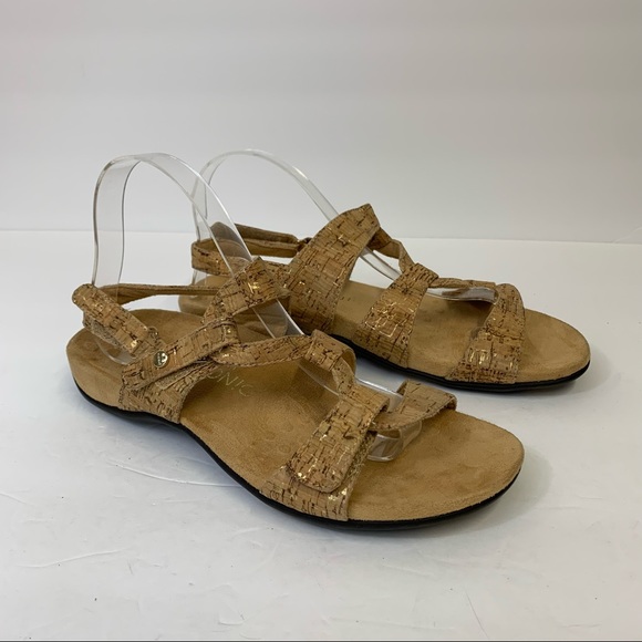 Vionic Paros Backstrap Sandals - Gold Cork 342 - Picture 7 of 9